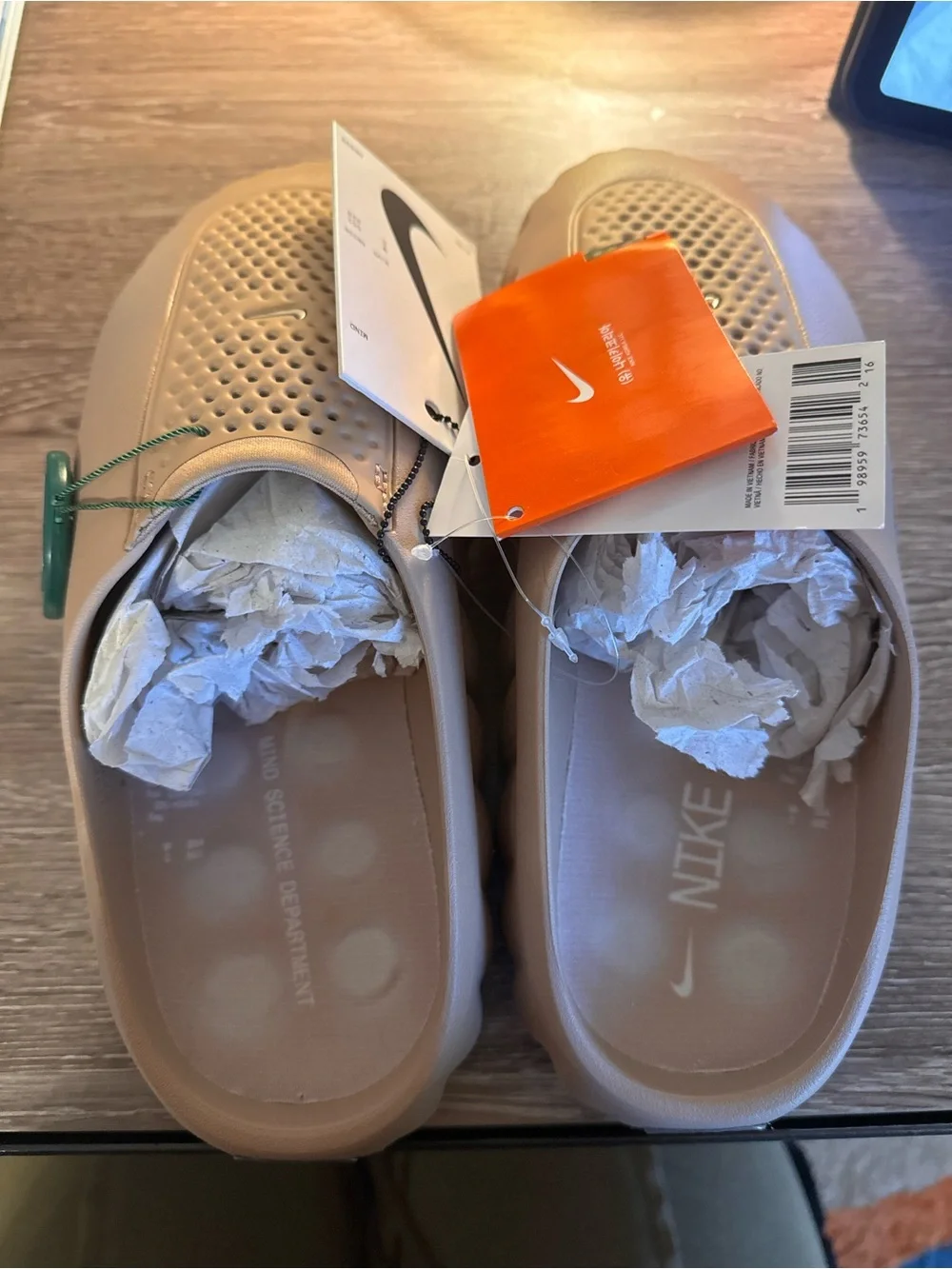 Nike Kids Beige Slip-On Perforated Clog